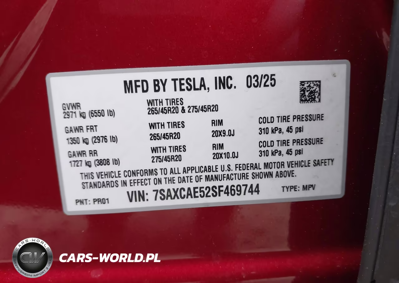2025 Tesla Model X Long Range VIN:7SAXCAE52SF469744 - 9