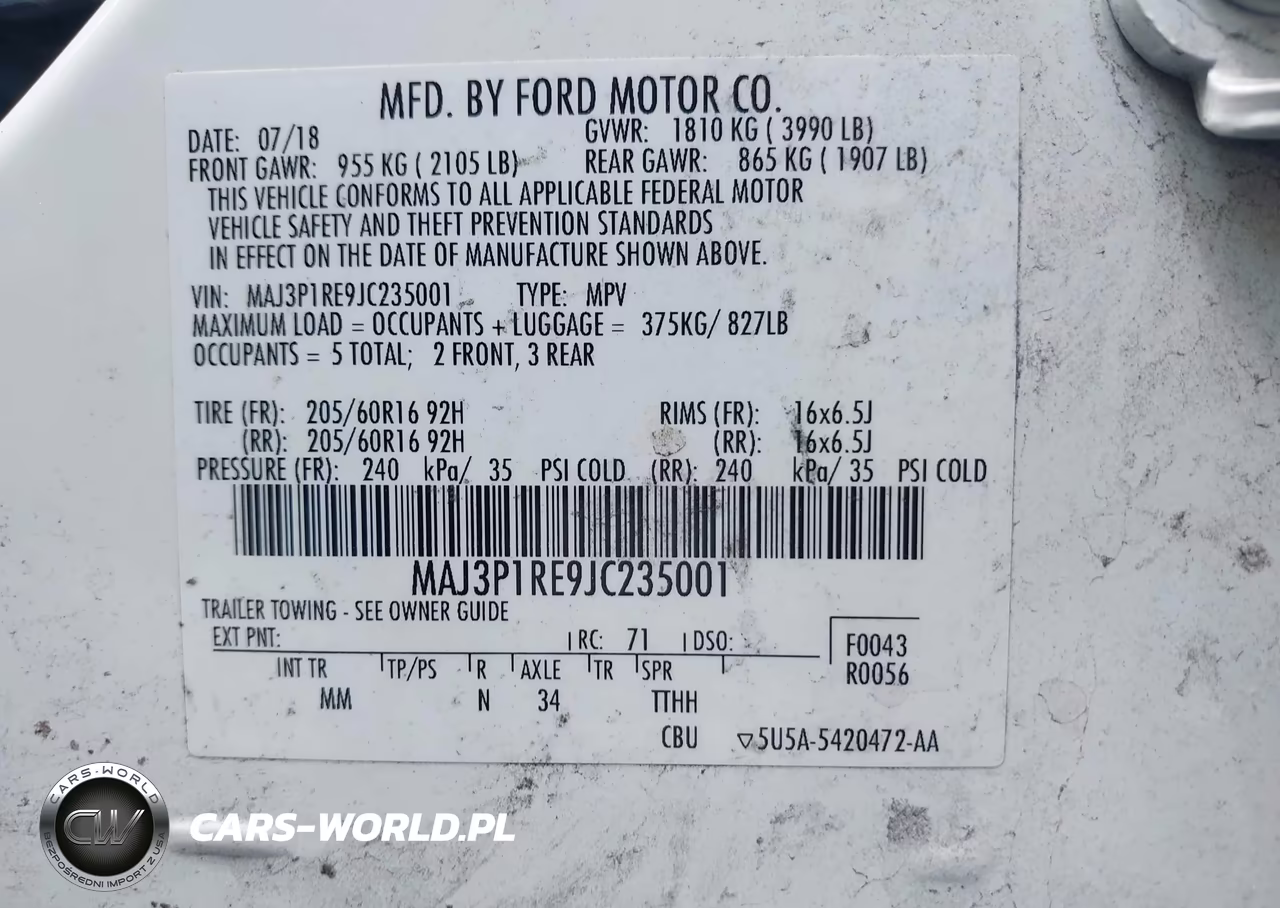 2018 Ford Ecosport S VIN:MAJ3P1RE9JC235001 - 9