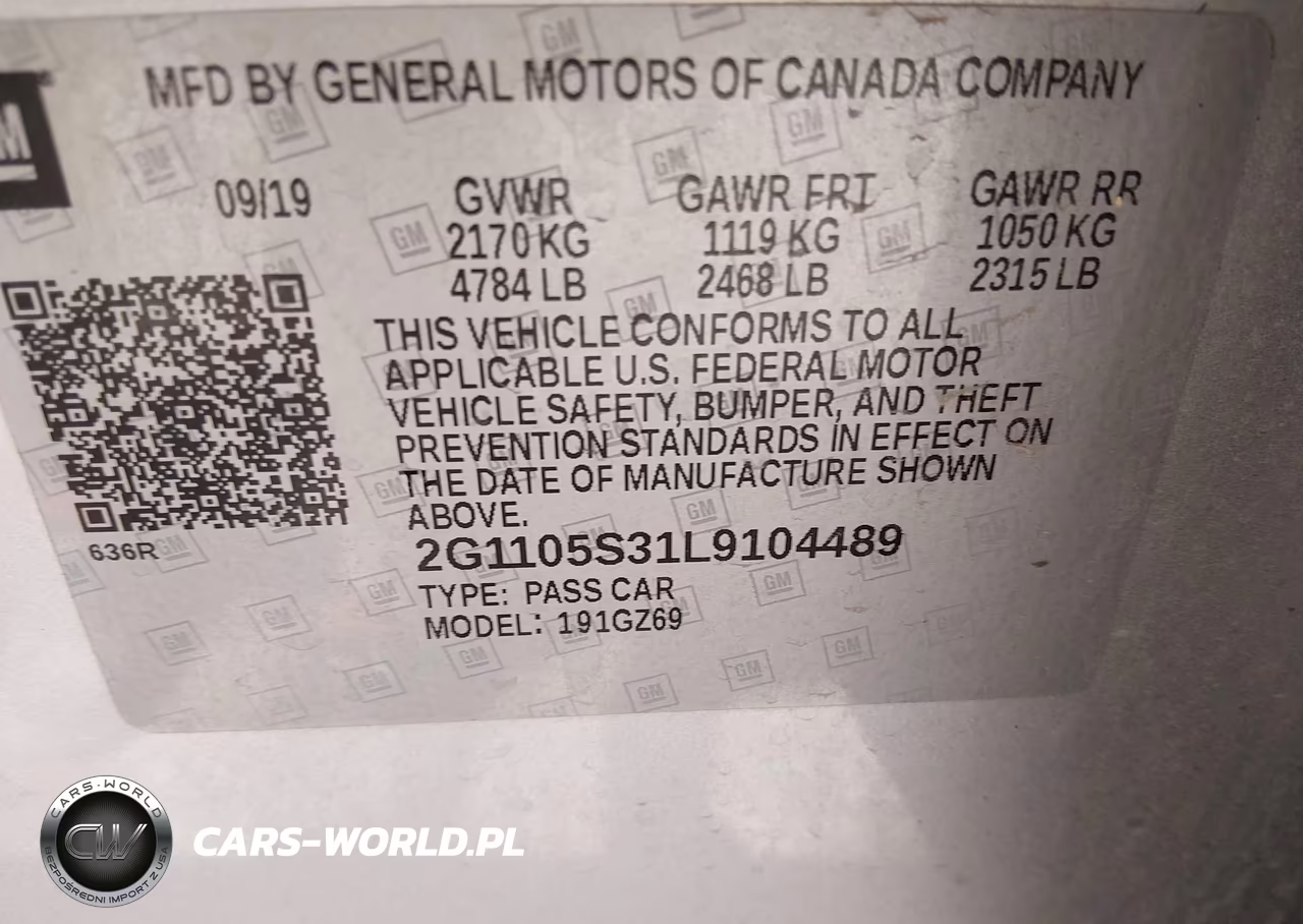 2020 Chevrolet Impala Fwd Premier VIN:2G1105S31L9104489 - 9