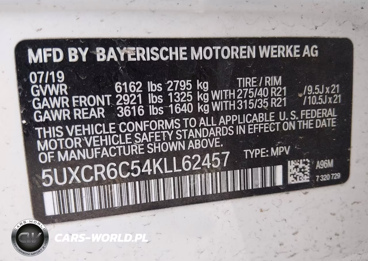 2019 BMW X5 xDrive40I VIN:5UXCR6C54KLL62457 - 9