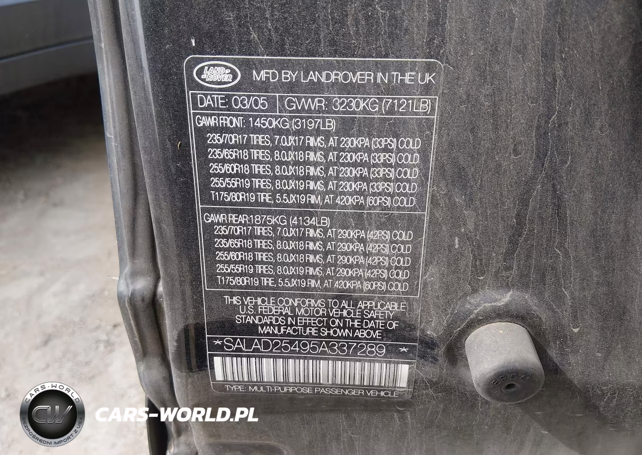 2005 Land Rover Lr3 Se VIN:SALAD25495A337289 - 9