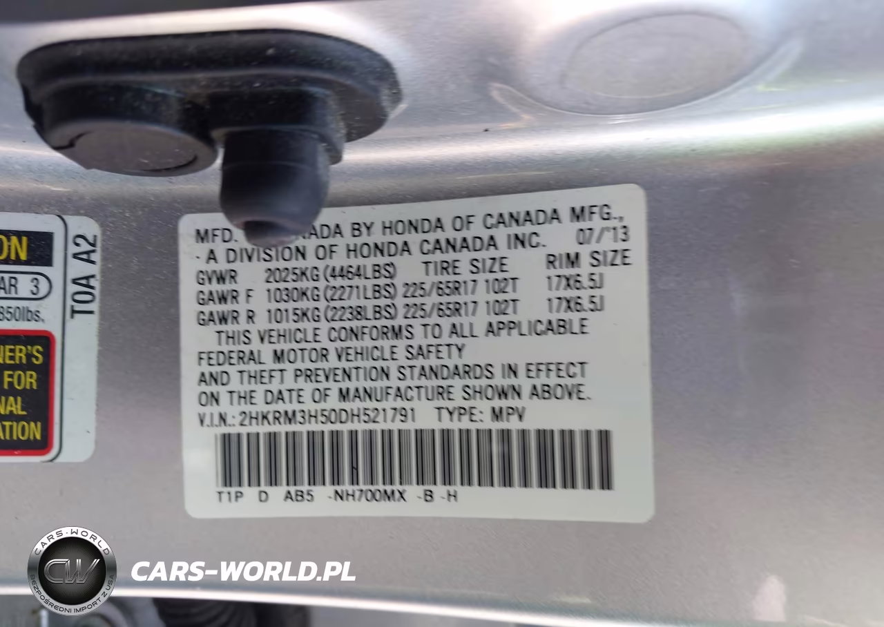 2013 Honda Cr-V Ex VIN:2HKRM3H50DH521791 - 9