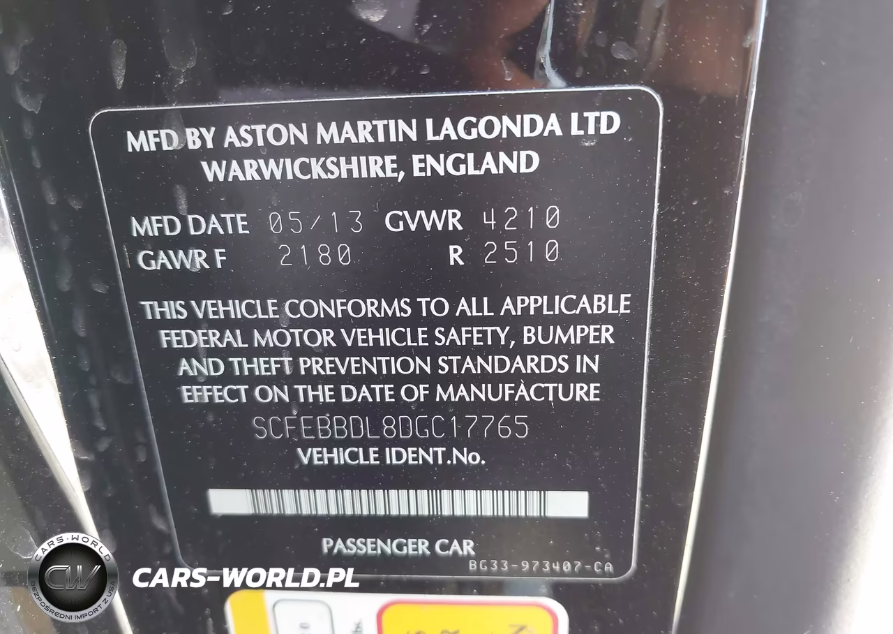 2013 Aston Martin V8 Vantage S VIN:SCFEBBDL8DGC17765 - 9