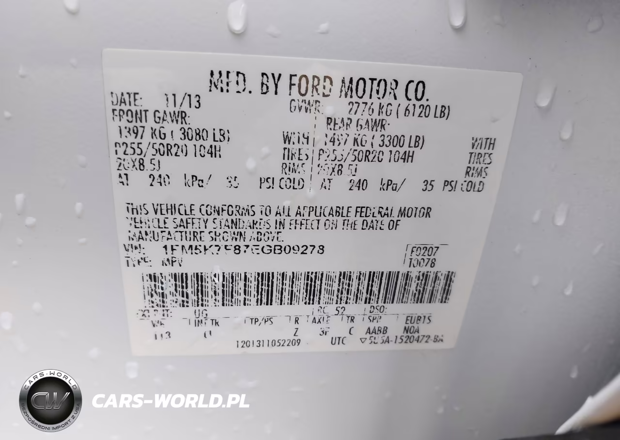 2014 Ford Explorer Limited VIN:1FM5K7F87EGB09278 - 9