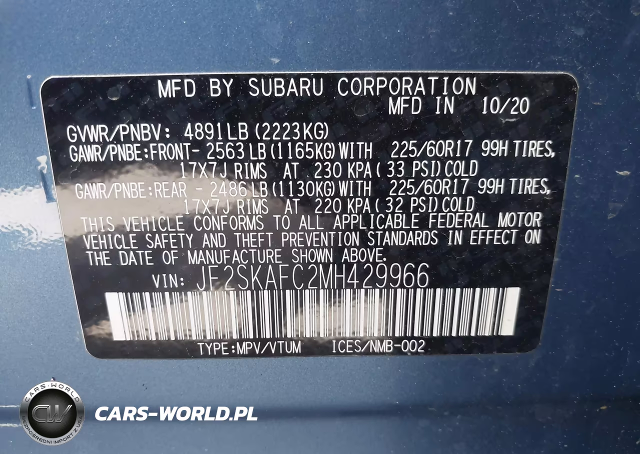 2021 Subaru Forester Premium VIN:JF2SKAFC2MH429966 - 9