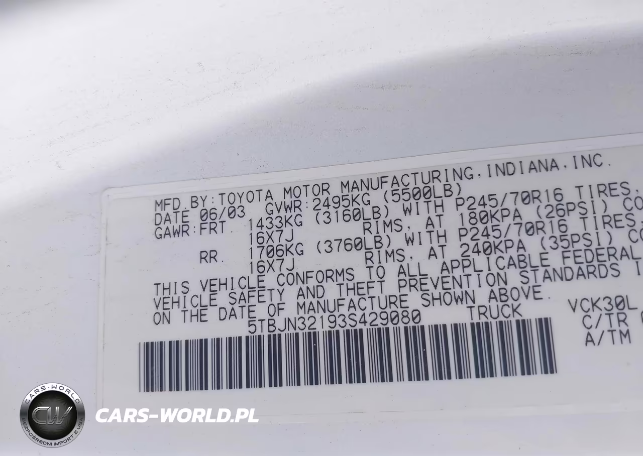 2003 Toyota Tundra VIN:5TBJN32193S429080 - 9