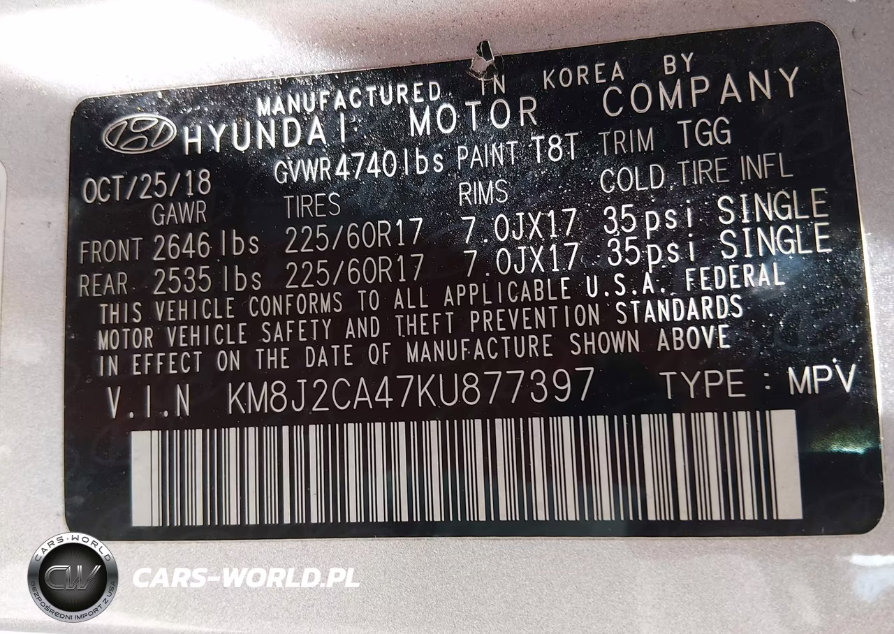 2019 Hyundai Tucson Se VIN:KM8J2CA47KU877397 - 9
