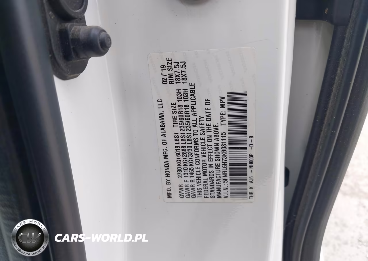 2019 Honda Odyssey Ex-L VIN:5FNRL6H73KB081115 - 9