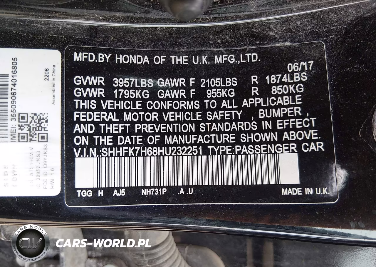 2017 Honda Civic Ex VIN:SHHFK7H68HU232251 - 9