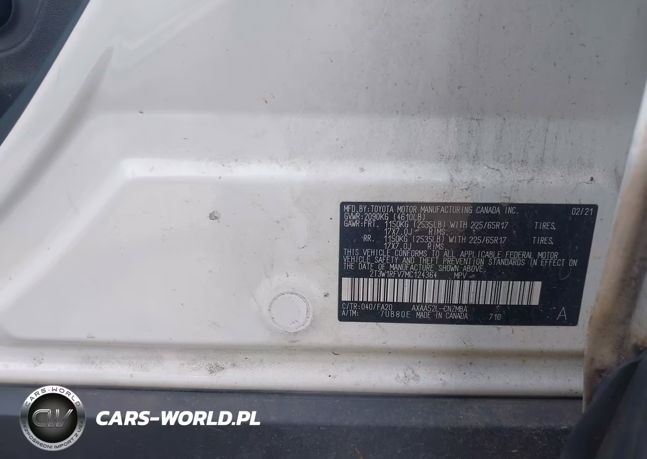 2021 Toyota Rav4 Xle VIN:2T3W1RFV7MC124364 - 9