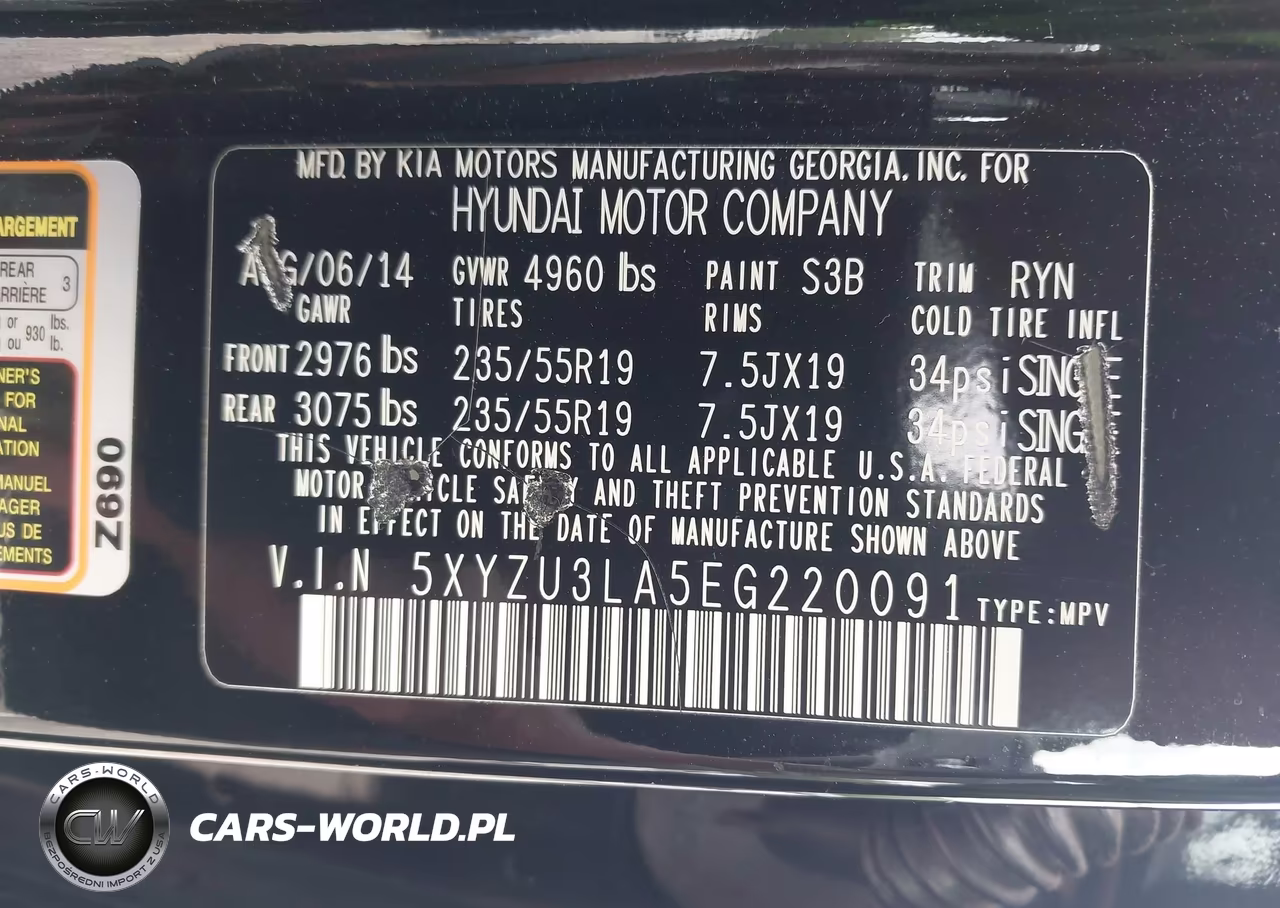 2014 Hyundai Santa Fe Sport 2.0L Turbo VIN:5XYZU3LA5EG220091 - 9