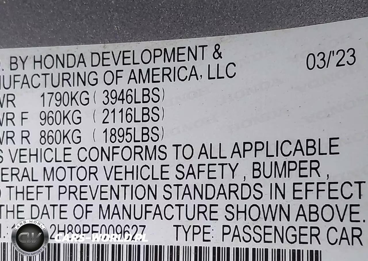 2023 Honda Civic Sport VIN:19XFL2H89PE009627 - 9