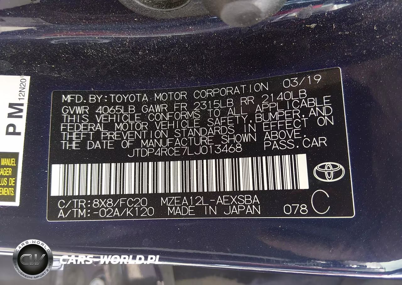 2020 Toyota Corolla Se VIN:JTDP4RCE7LJ013468 - 9