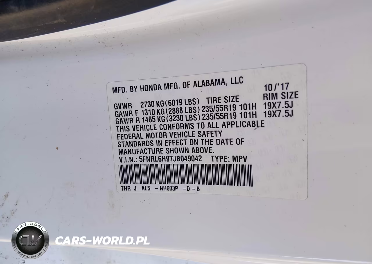 2018 Honda Odyssey Elite VIN:5FNRL6H97JB049042 - 9