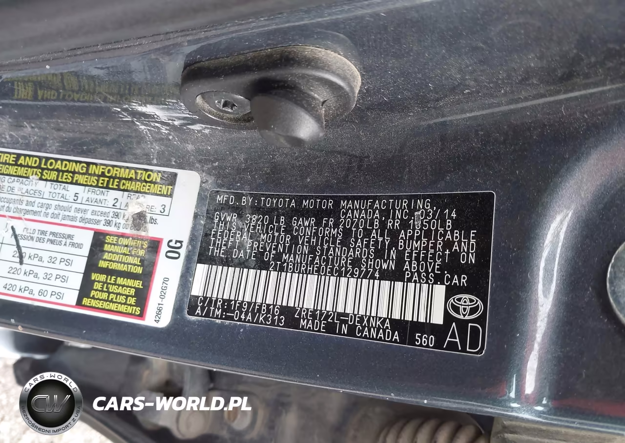 2014 Toyota Corolla Le VIN:2T1BURHE0EC129774 - 9