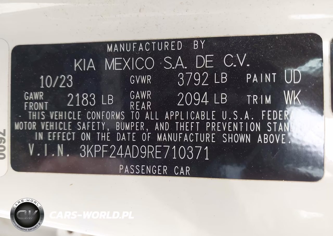 2024 Kia Forte Lx VIN:3KPF24AD9RE710371 - 9