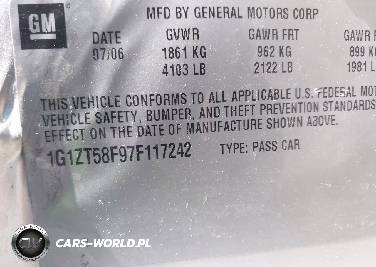 2007 Chevrolet Malibu Lt VIN:1G1ZT58F97F117242 - 9