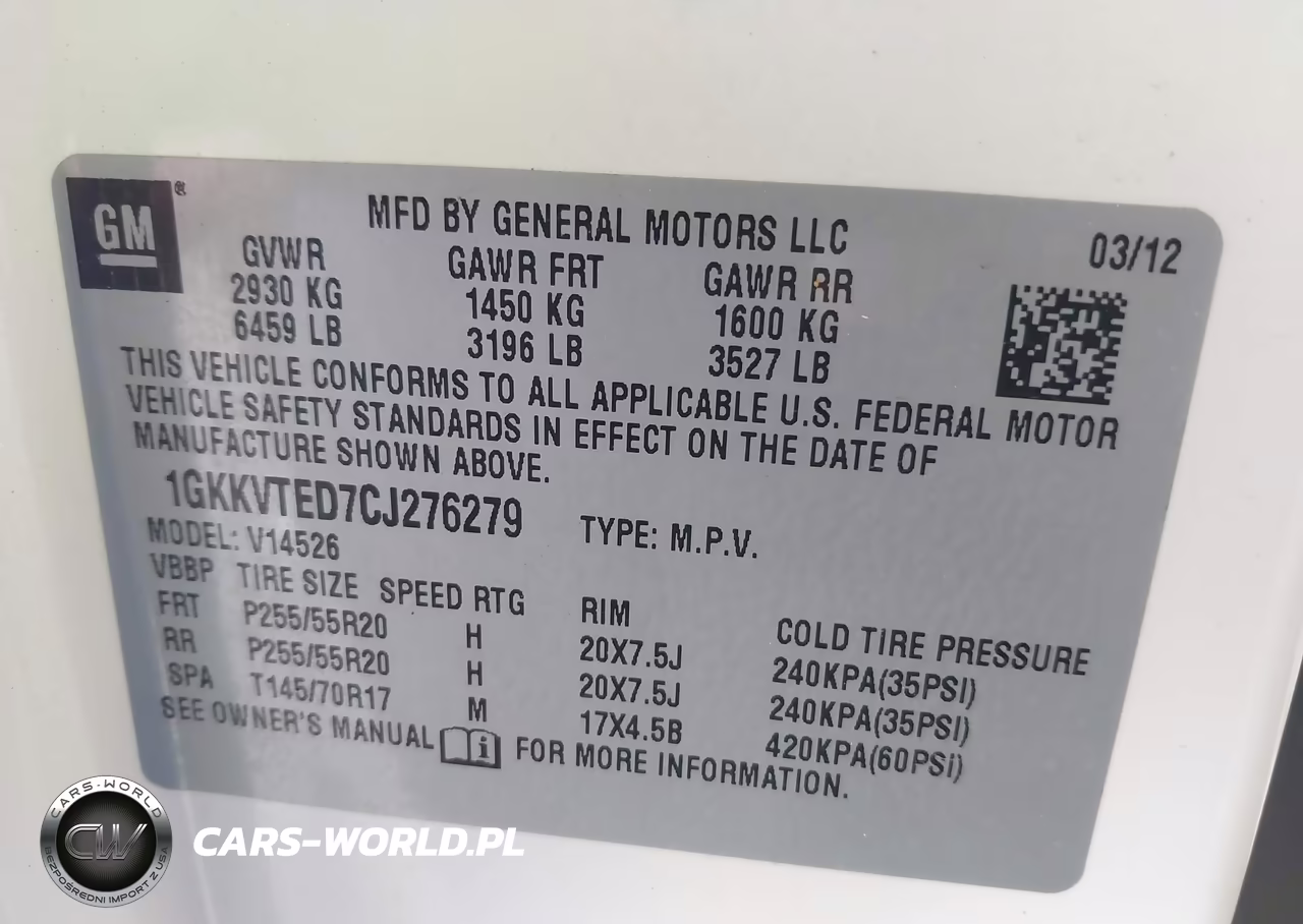 2012 GMC Acadia Denali VIN:1GKKVTED7CJ276279 - 9