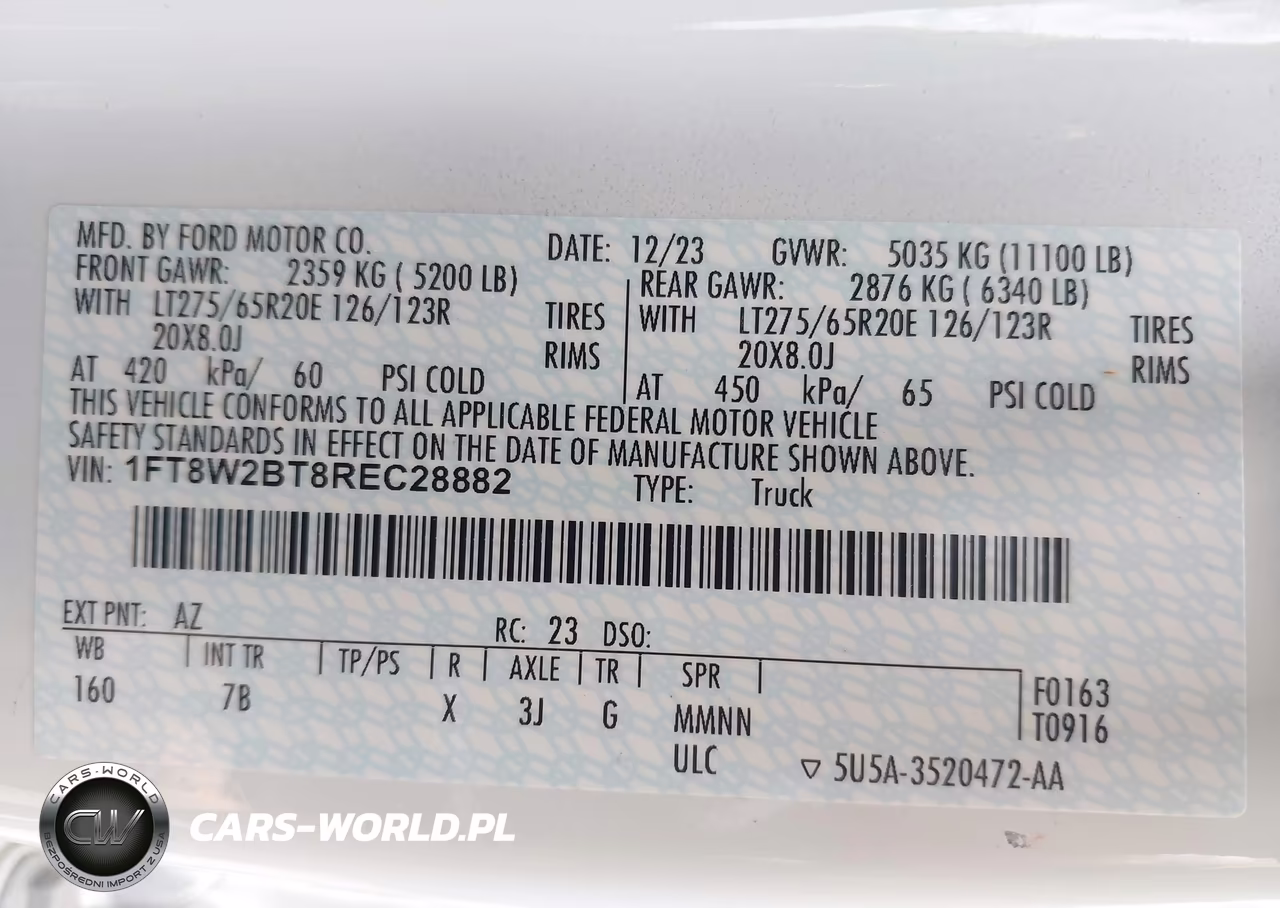 2024 Ford F-250 Platinum VIN:1FT8W2BT8REC28882 - 8