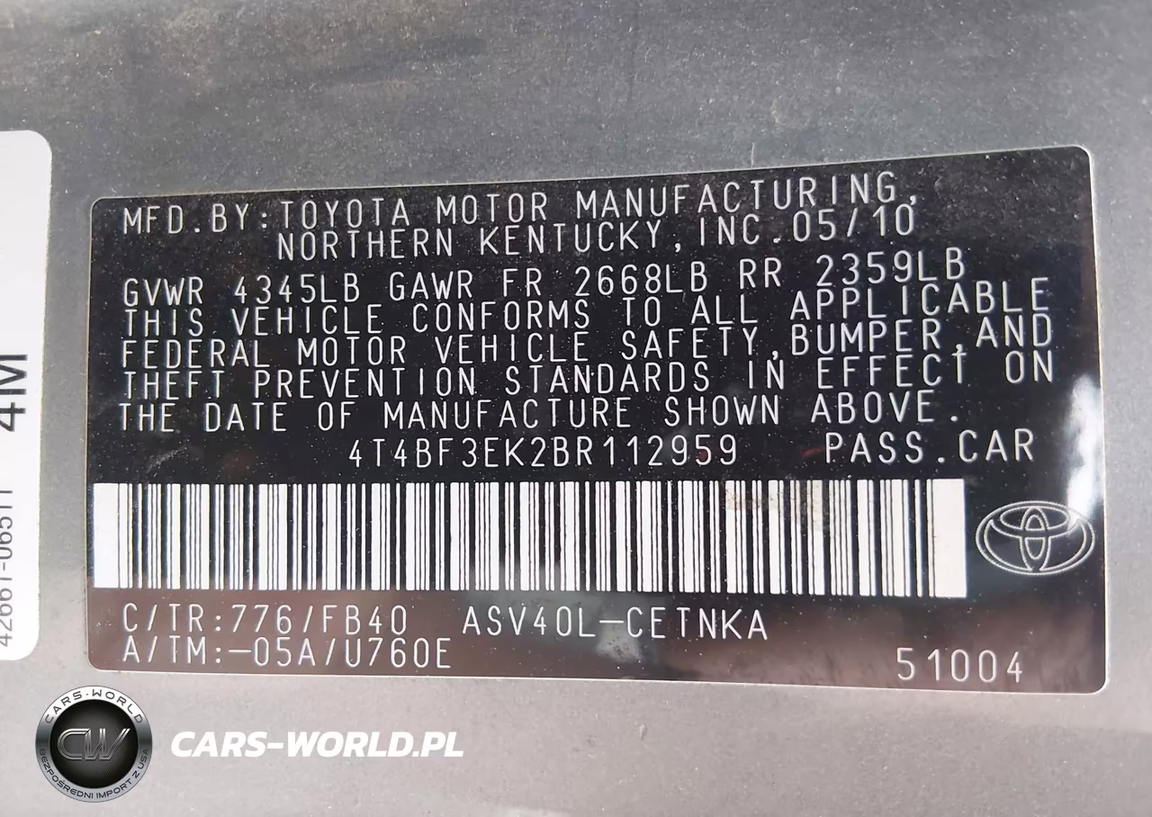 2011 Toyota Camry Le VIN:4T4BF3EK2BR112959 - 9