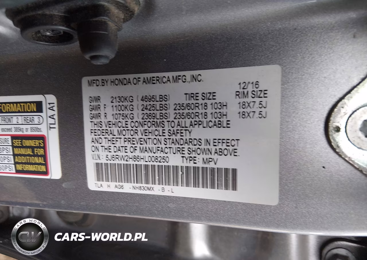 2017 Honda Cr-V Ex-L-Ex-L Navi VIN:5J6RW2H86HL008250 - 9