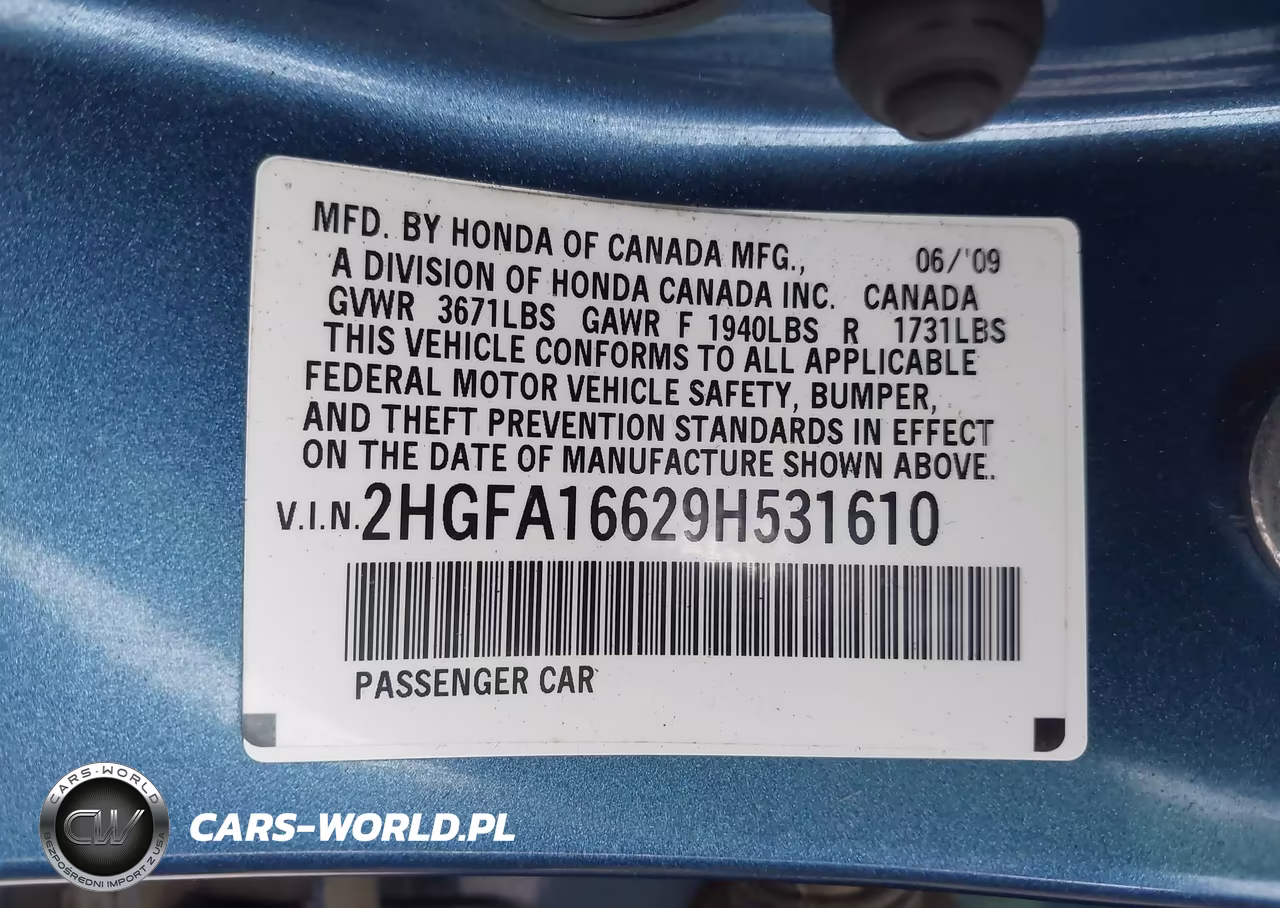 2009 Honda Civic Lx-S VIN:2HGFA16629H531610 - 9