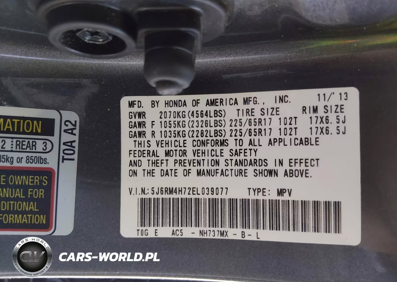 2014 Honda Cr-V Ex-L VIN:5J6RM4H72EL039077 - 9