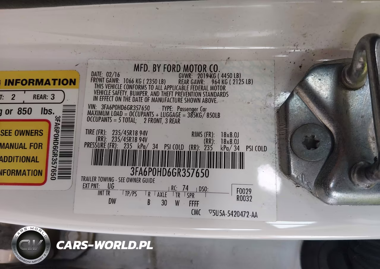 2016 Ford Fusion Se VIN:3FA6P0HD6GR357650 - 9