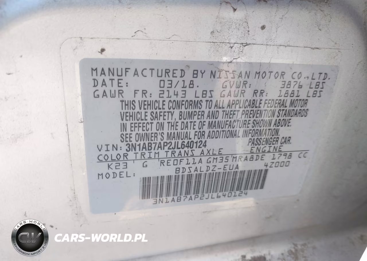 2018 Nissan Sentra Sv VIN:3N1AB7AP2JL640124 - 9