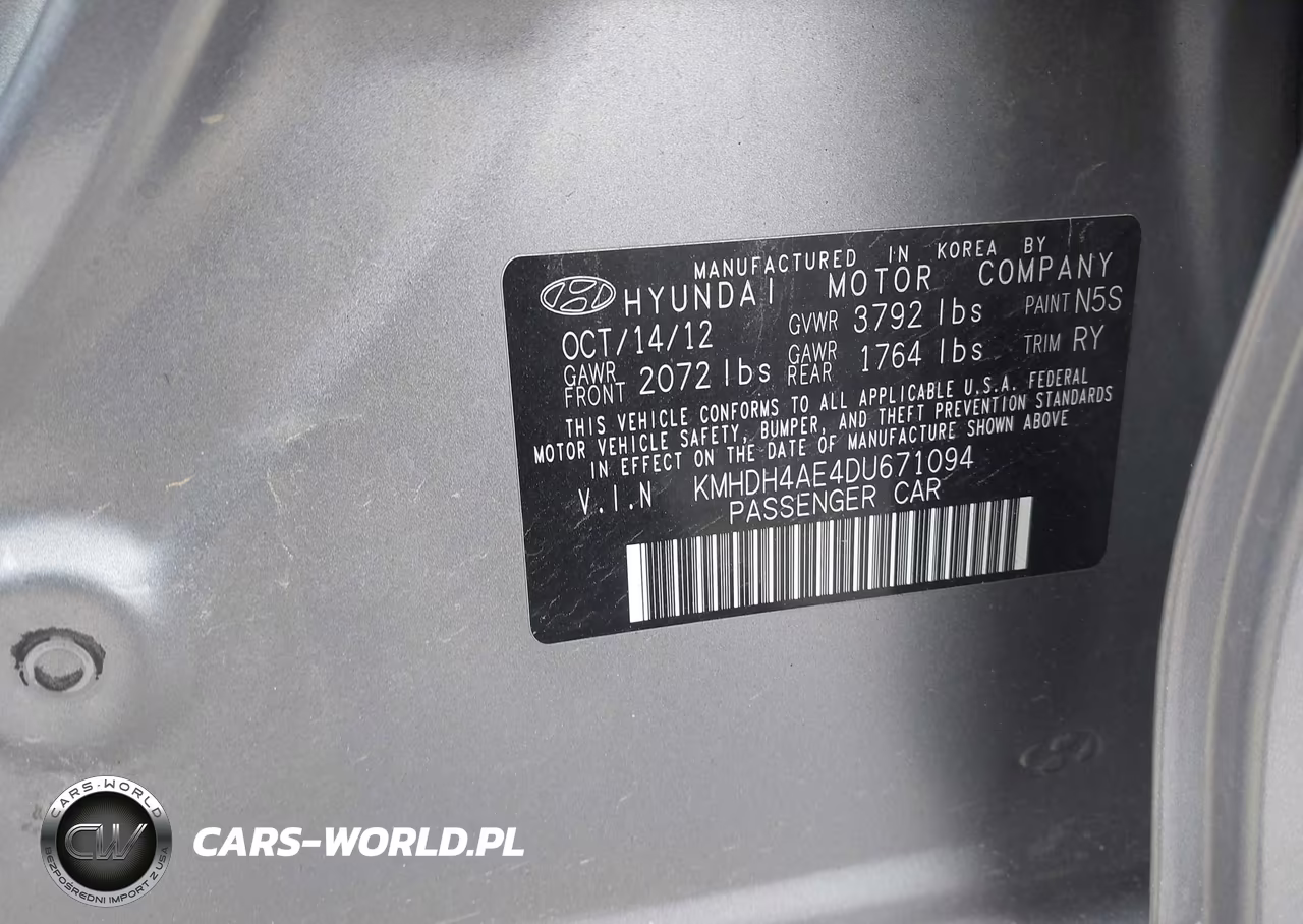 2013 Hyundai Elantra Limited VIN:KMHDH4AE4DU671094 - 9