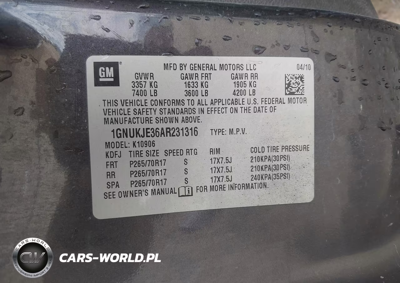 2010 Chevrolet Suburban 1500 Lt1 VIN:1GNUKJE36AR231316 - 9
