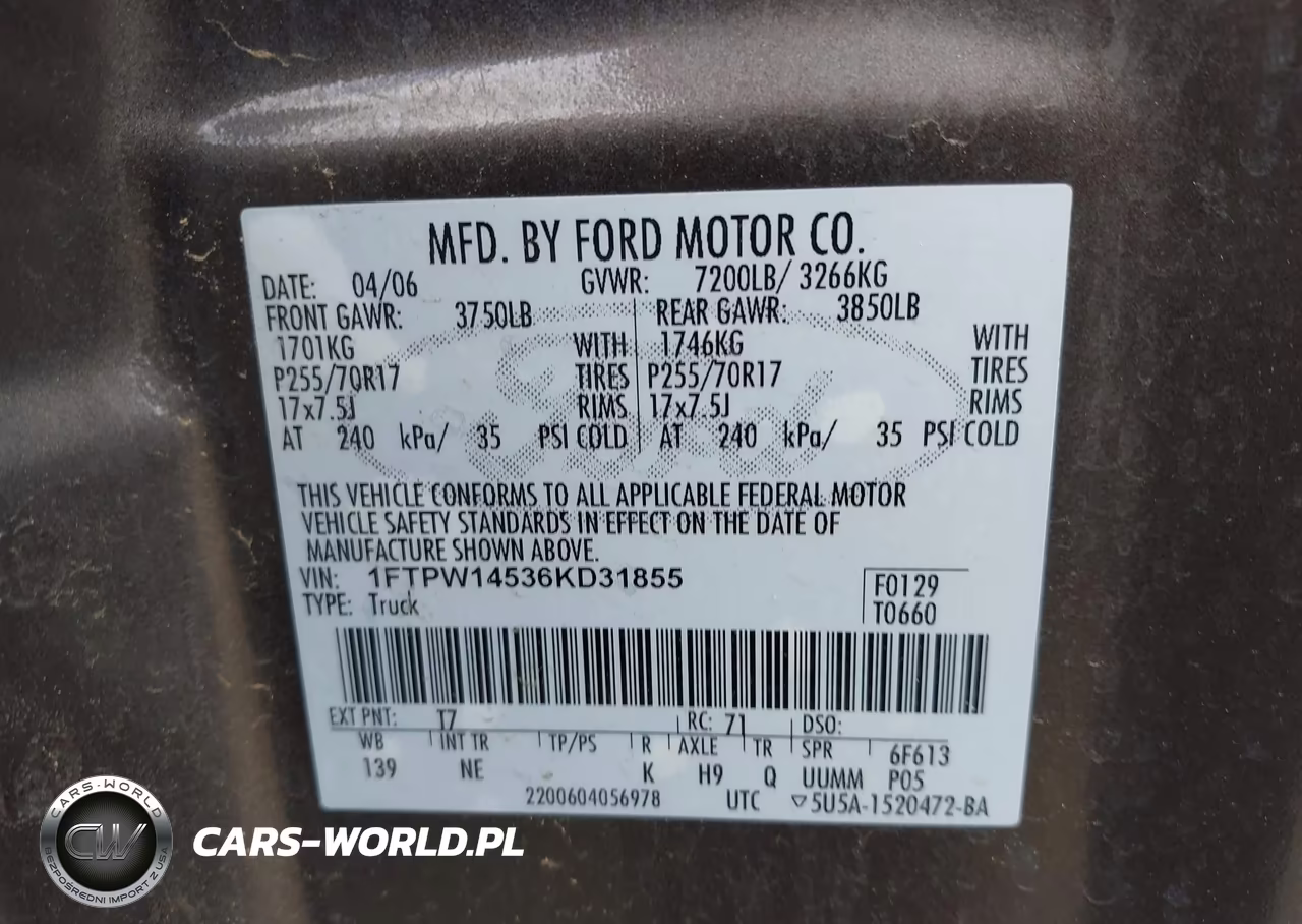 2006 Ford F-150 Fx4-Lariat-Xlt VIN:1FTPW14536KD31855 - 9