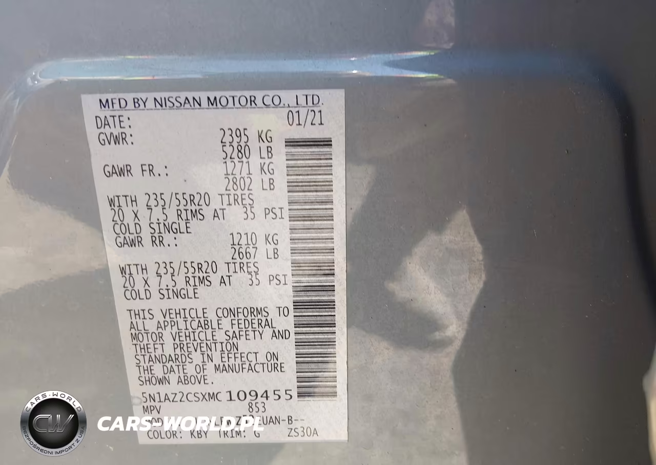 2021 Nissan Murano Sl Intelligent Awd VIN:5N1AZ2CSXMC109455 - 9