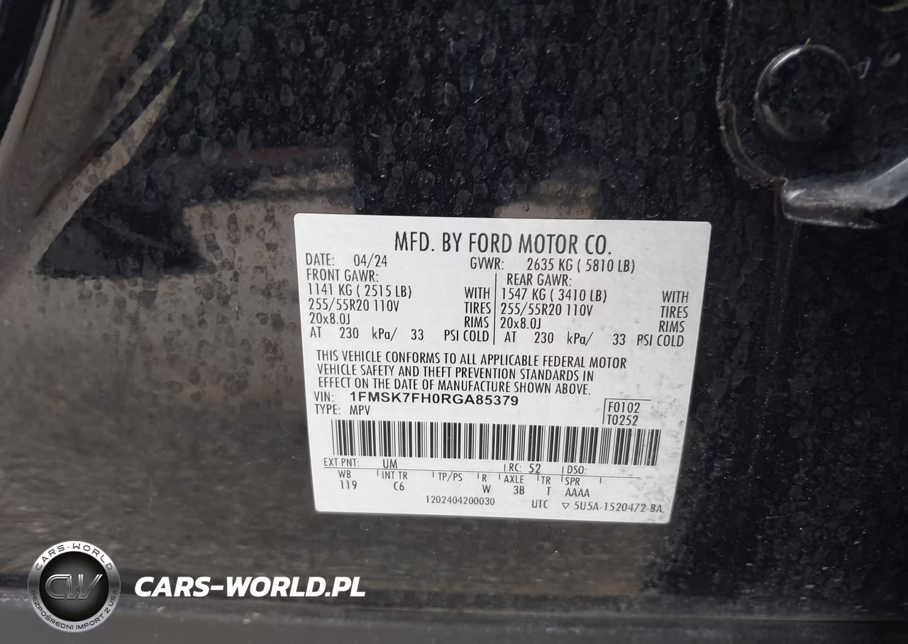 2024 Ford Explorer Limited VIN:1FMSK7FH0RGA85379 - 9