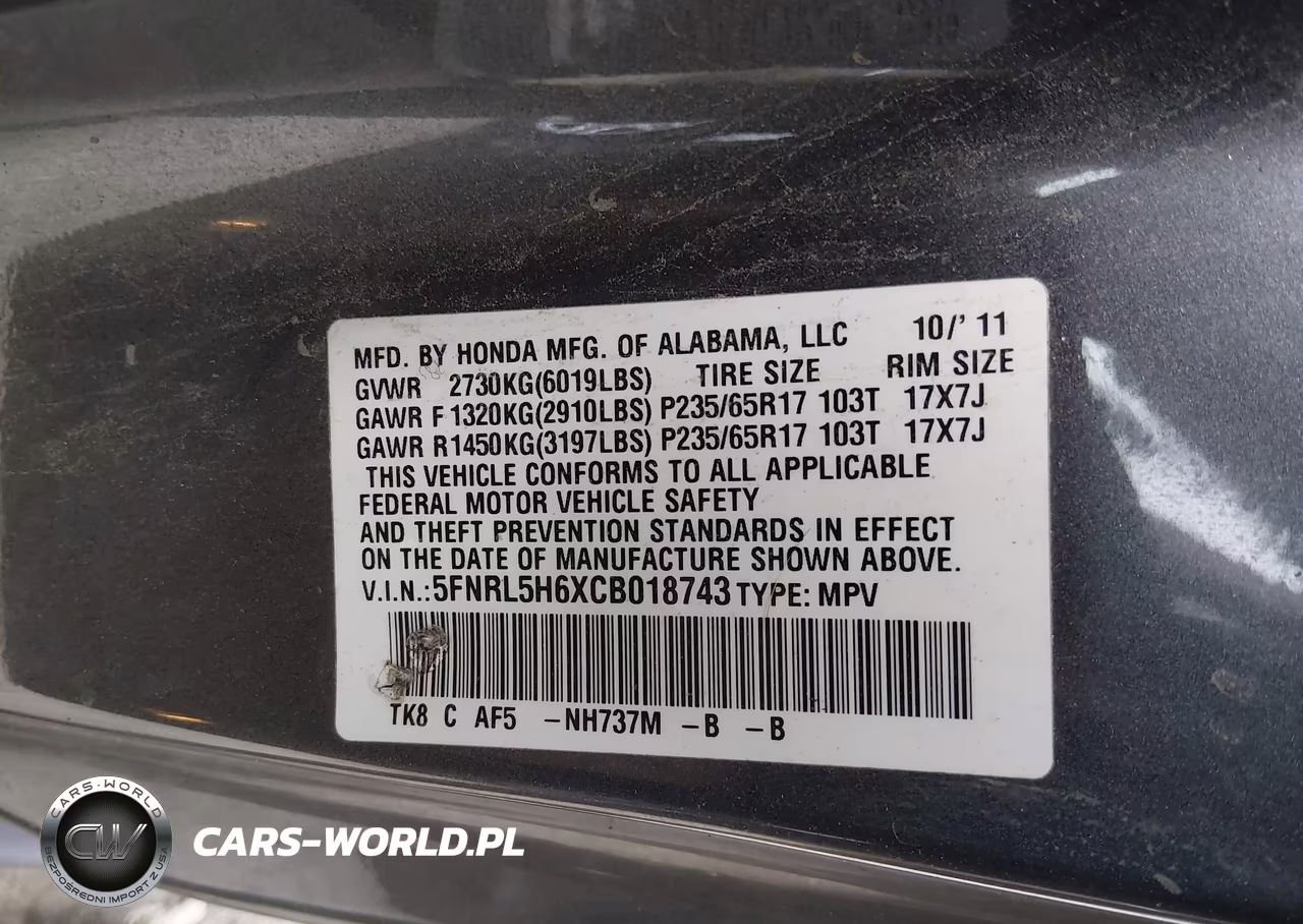2012 Honda Odyssey Ex-L VIN:5FNRL5H6XCB018743 - 9
