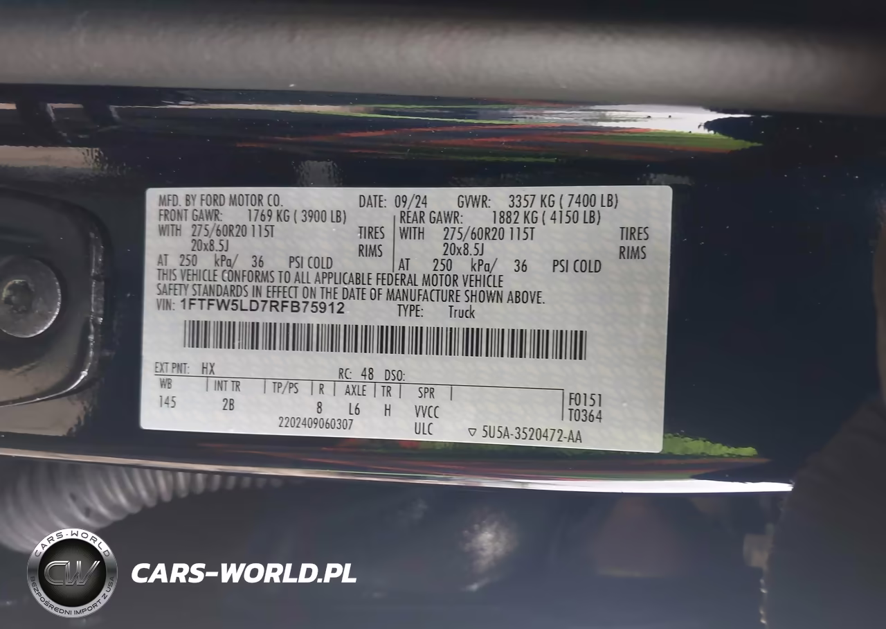 2024 Ford F-150 Lariat VIN:1FTFW5LD7RFB75912 - 9