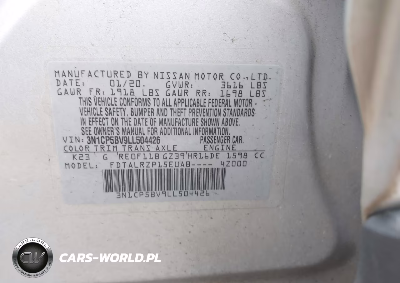 2020 Nissan Kicks S Xtronic Cvt VIN:3N1CP5BV9LL504426 - 9