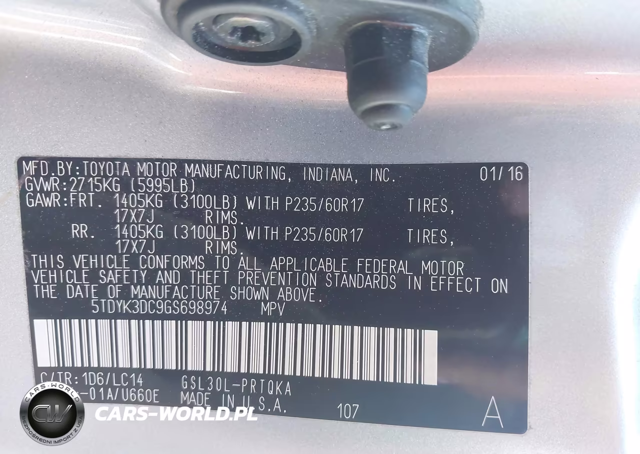 2016 Toyota Sienna Xle 8 Passenger VIN:5TDYK3DC9GS698974 - 9