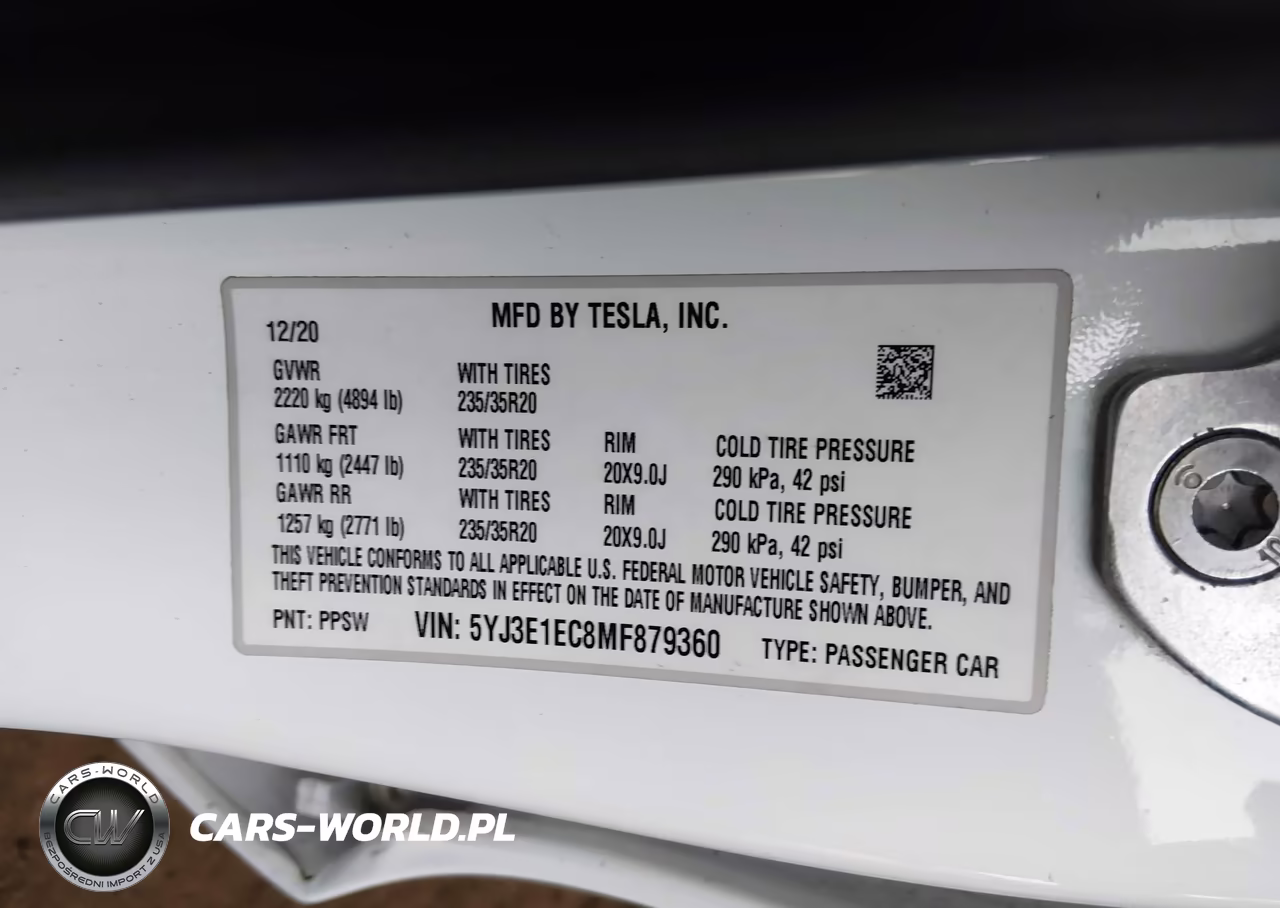 2021 Tesla Model 3 Performance Dual Motor All-Wheel Drive VIN:5YJ3E1EC8MF879360 - 9