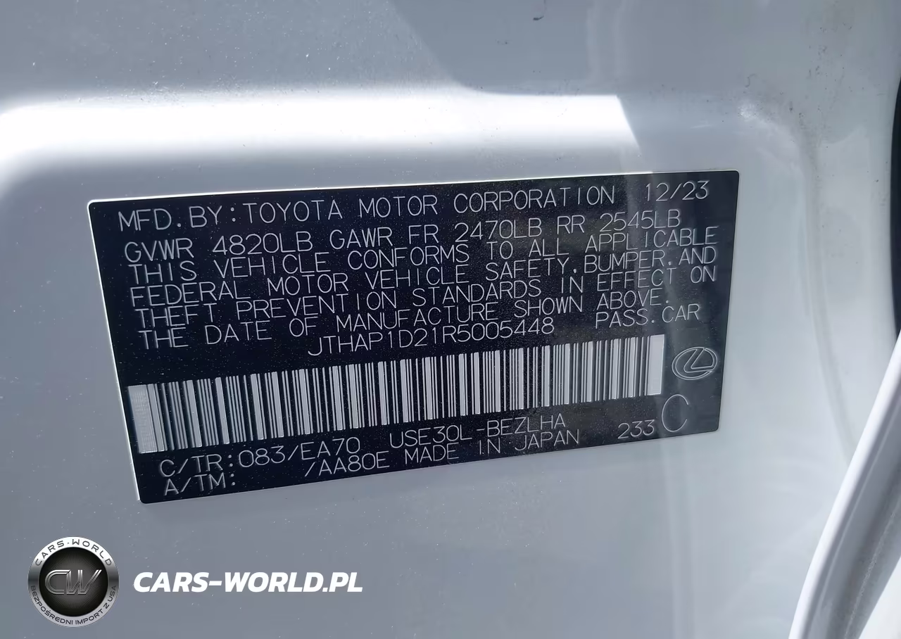 2024 Lexus Is 500 F Sport VIN:JTHAP1D21R5005448 - 9