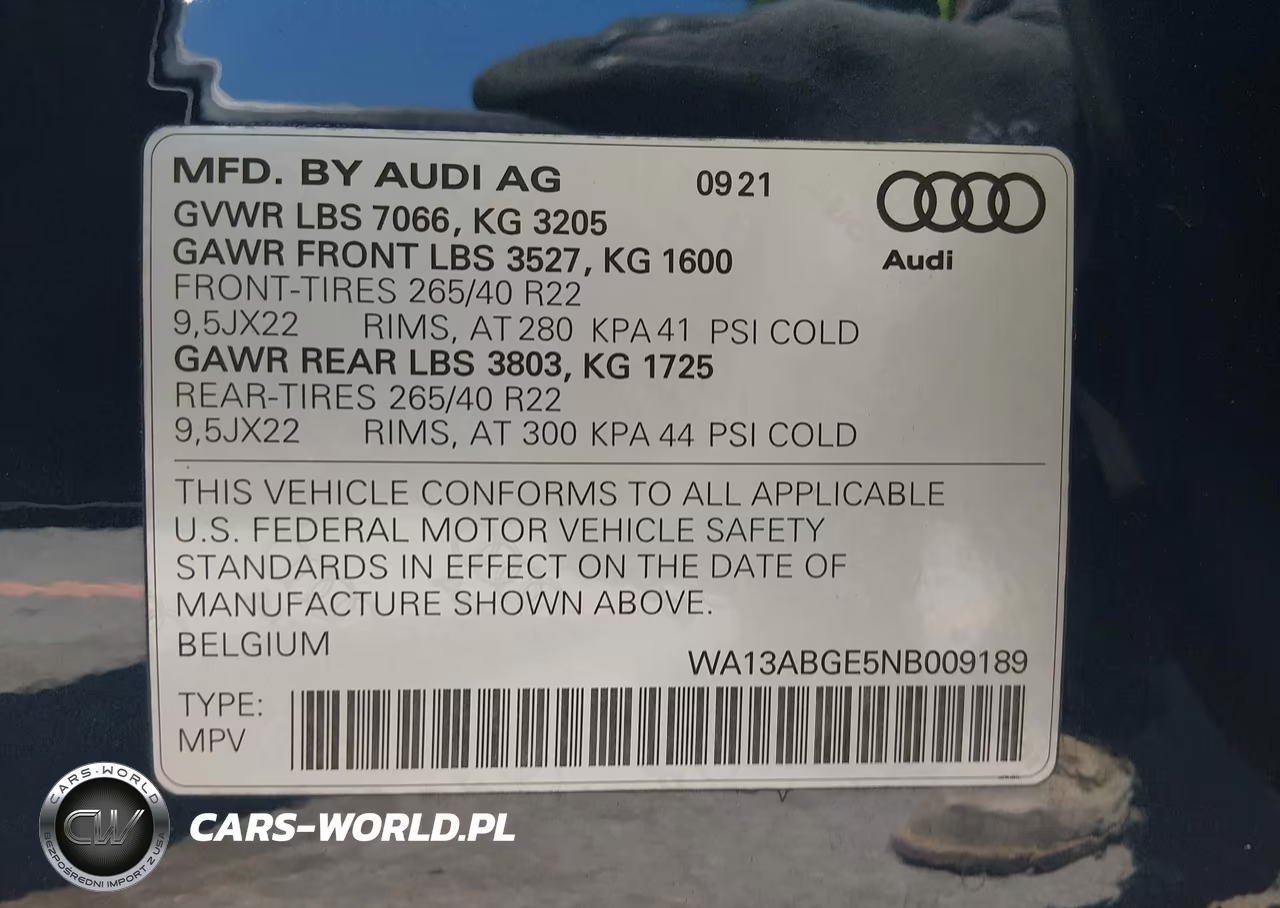 2022 Audi E-Tron Sportback Prestige S Line Quattro VIN:WA13ABGE5NB009189 - 9
