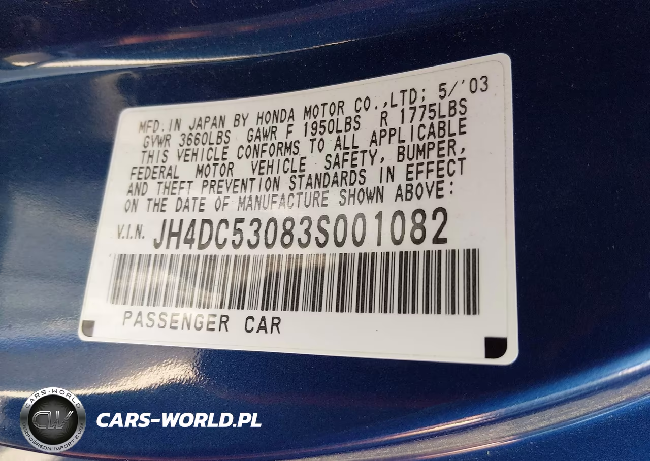 2003 Acura Rsx Type S VIN:JH4DC53083S001082 - 9