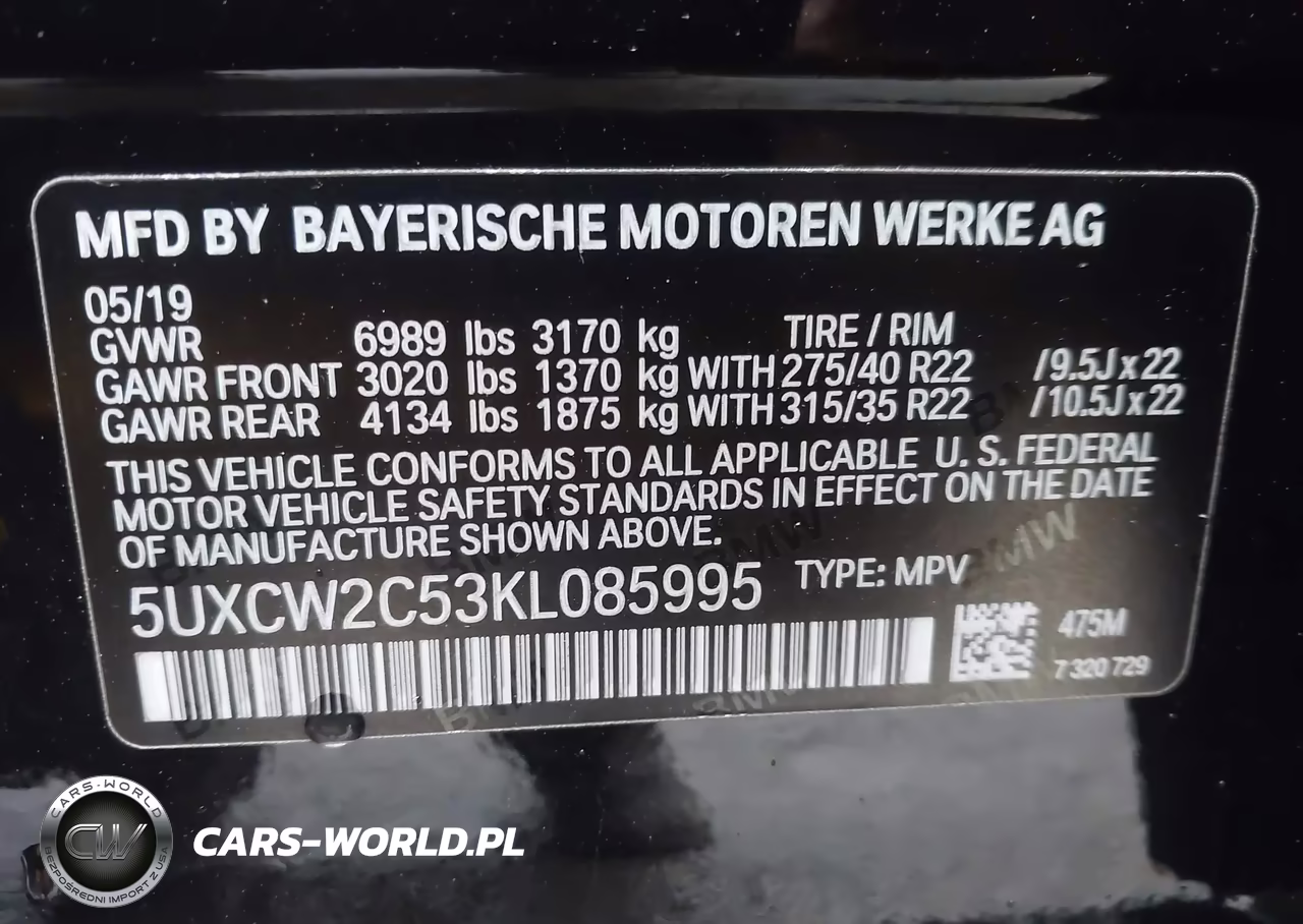 2019 BMW X7 xDrive40I VIN:5UXCW2C53KL085995 - 9