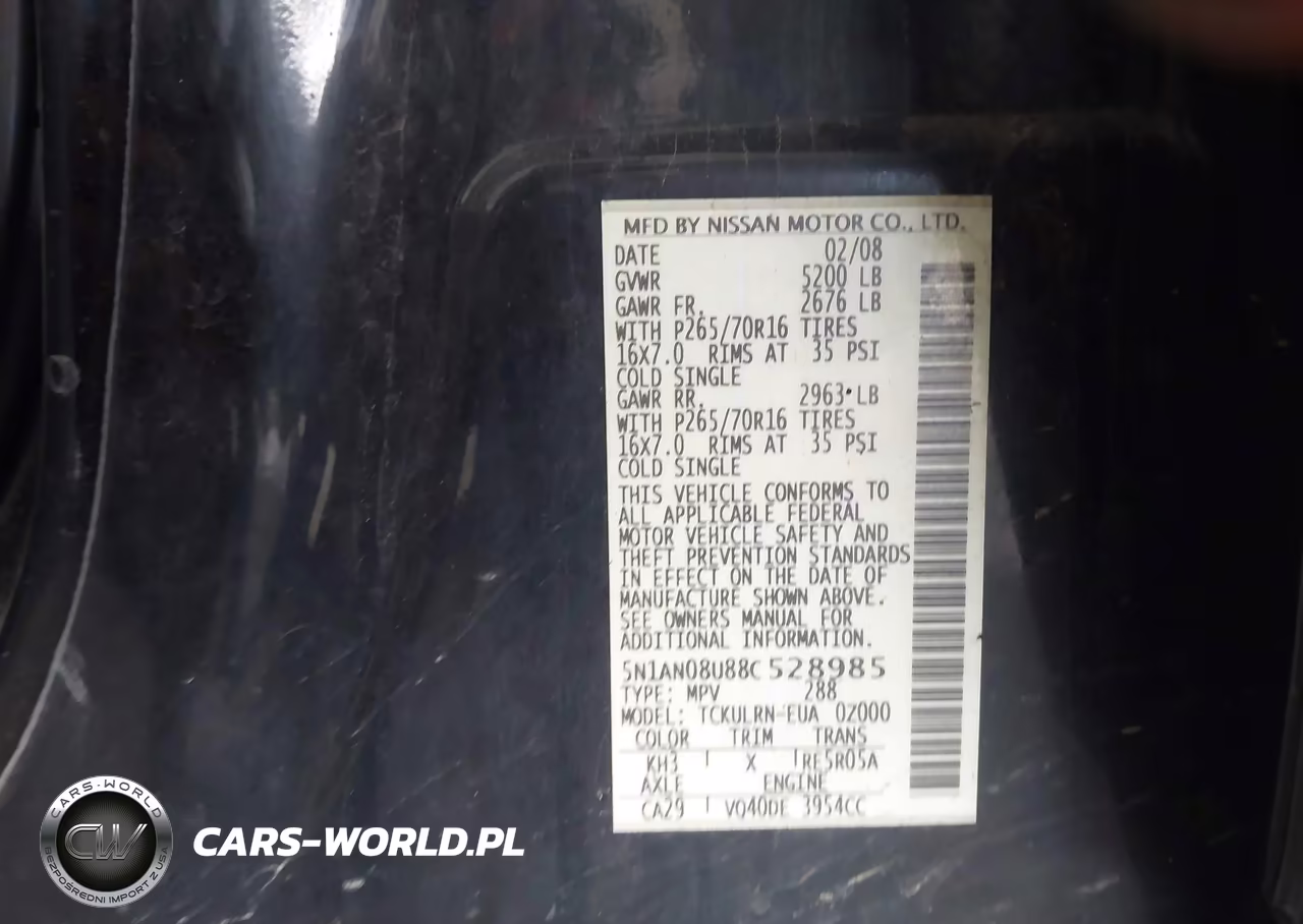 2008 Nissan Xterra S VIN:5N1AN08U88C528985 - 9