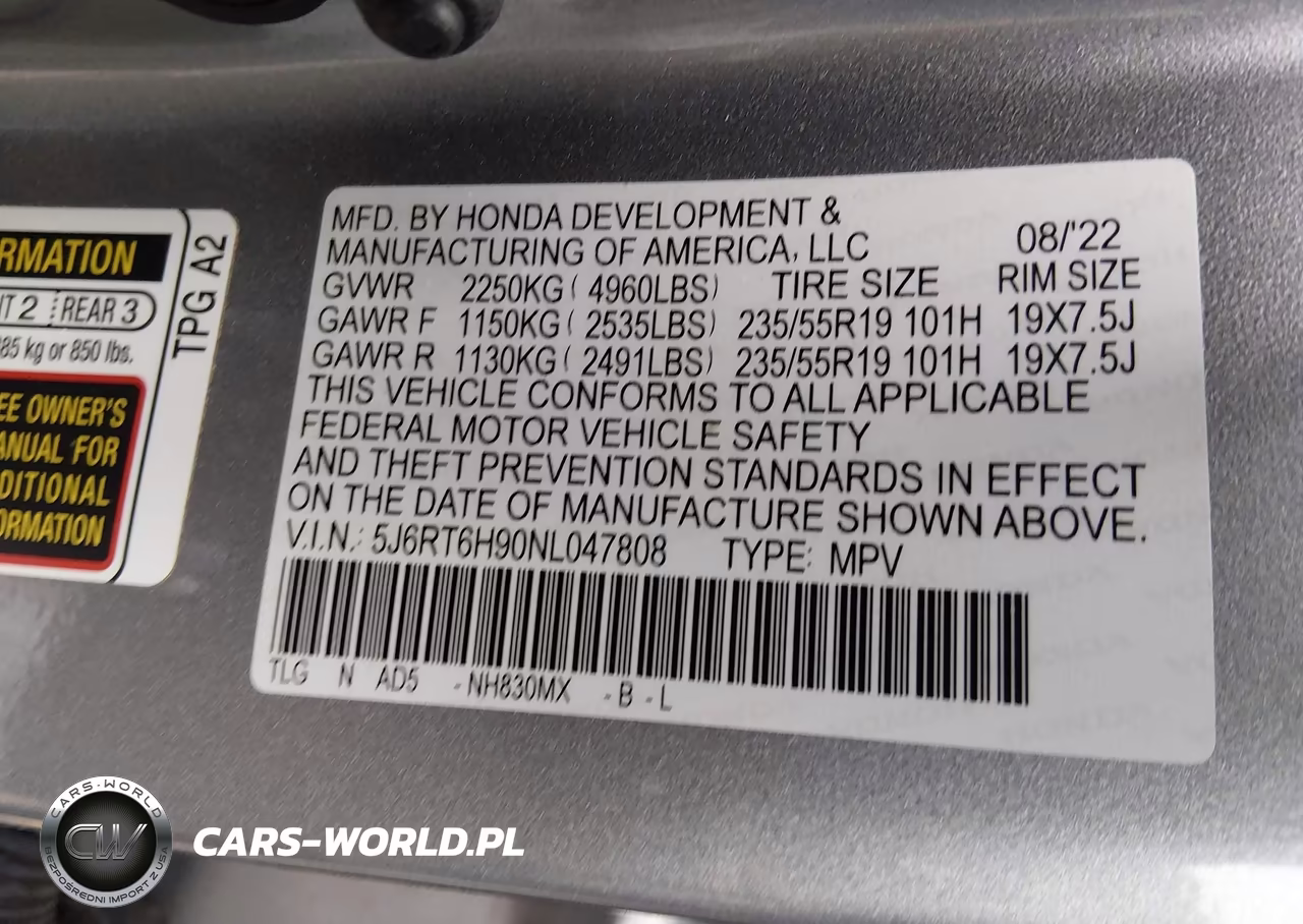 2022 Honda Cr-V Hybrid Touring VIN:5J6RT6H90NL047808 - 9