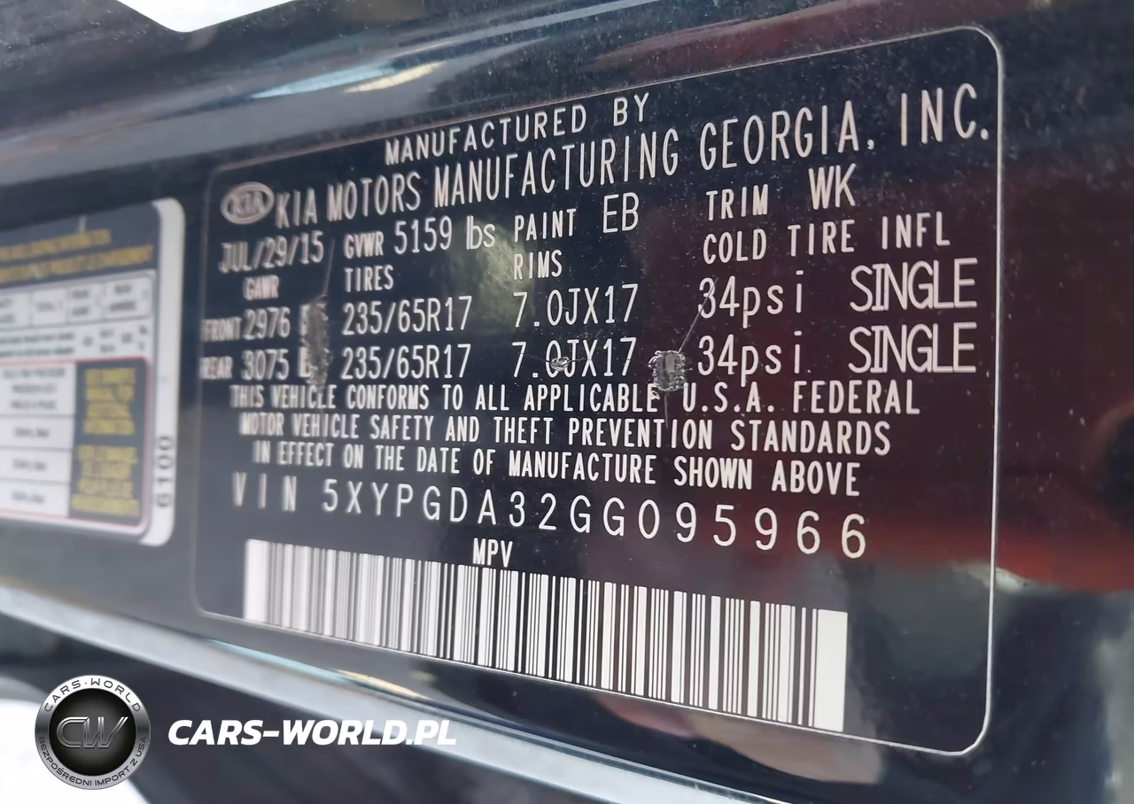 2016 Kia Sorento 2.4L Lx VIN:5XYPGDA32GG095966 - 9