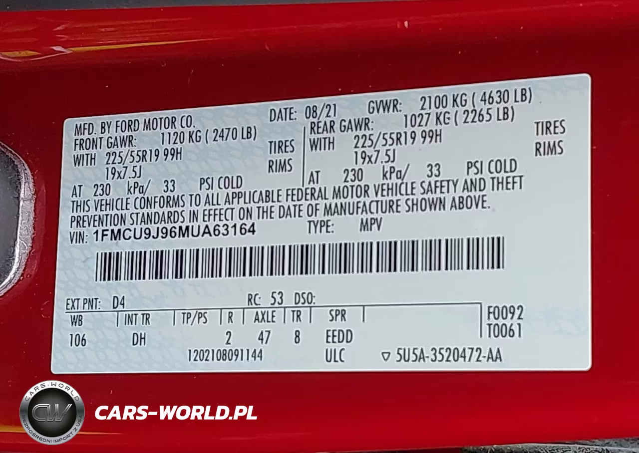 2021 Ford Escape Titanium VIN:1FMCU9J96MUA63164 - 9