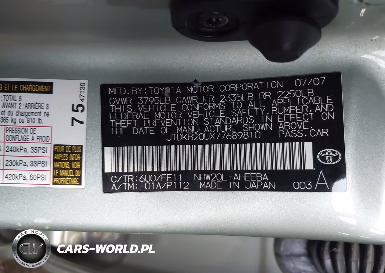2007 Toyota Prius VIN:JTDKB20UX77689810 - 9