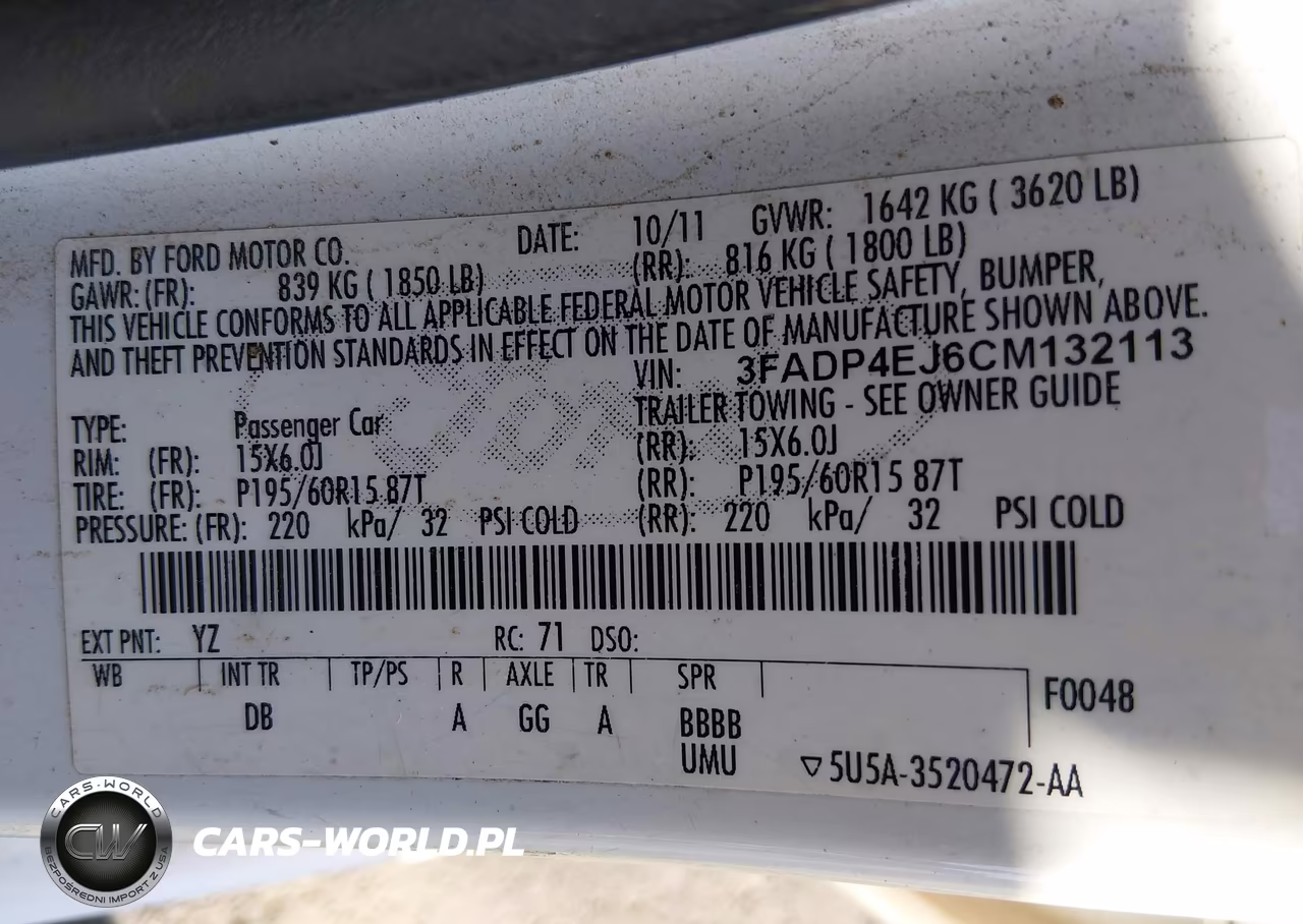 2012 Ford Fiesta Se VIN:3FADP4EJ6CM132113 - 9