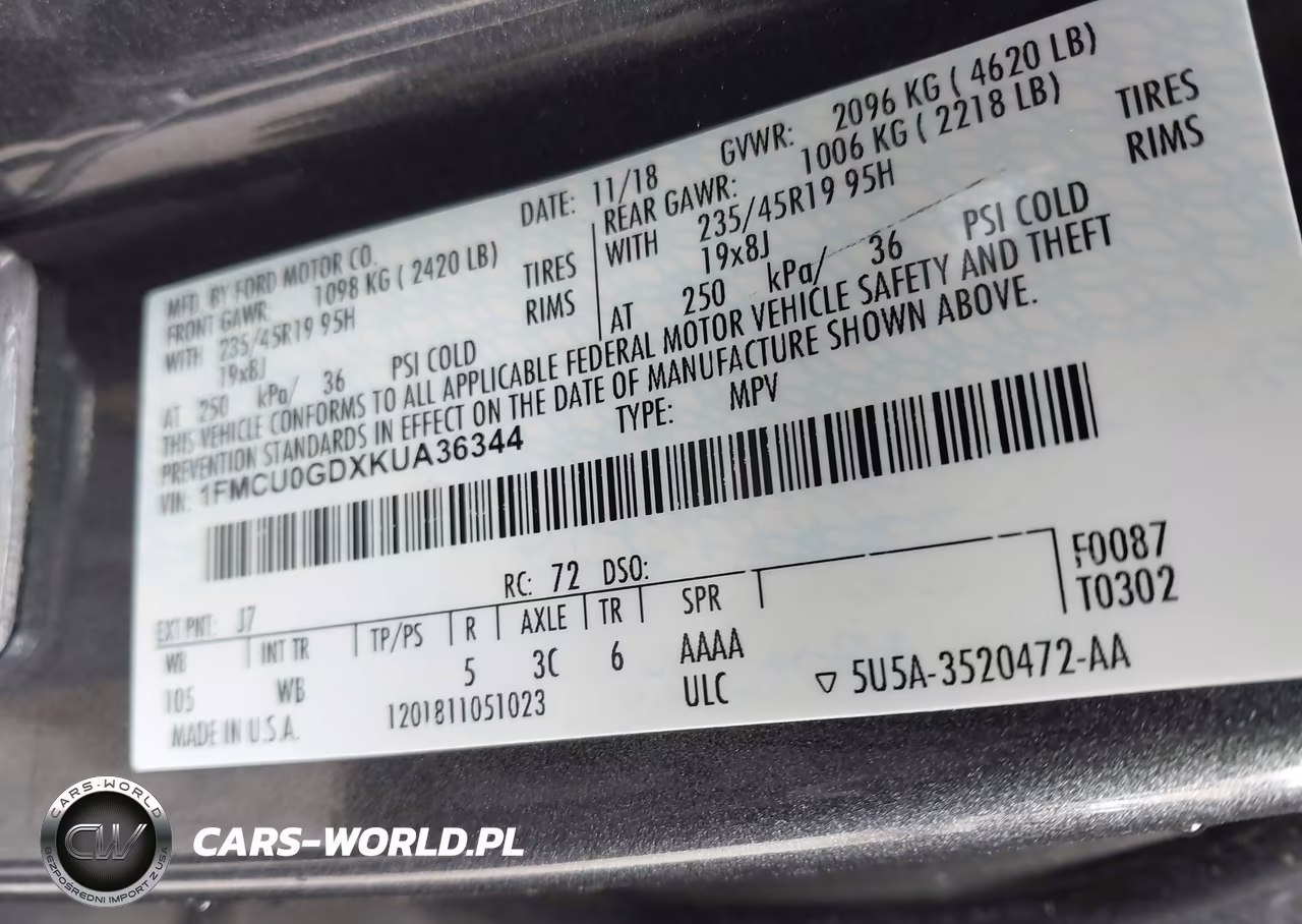 2019 Ford Escape Se VIN:1FMCU0GDXKUA36344 - 9